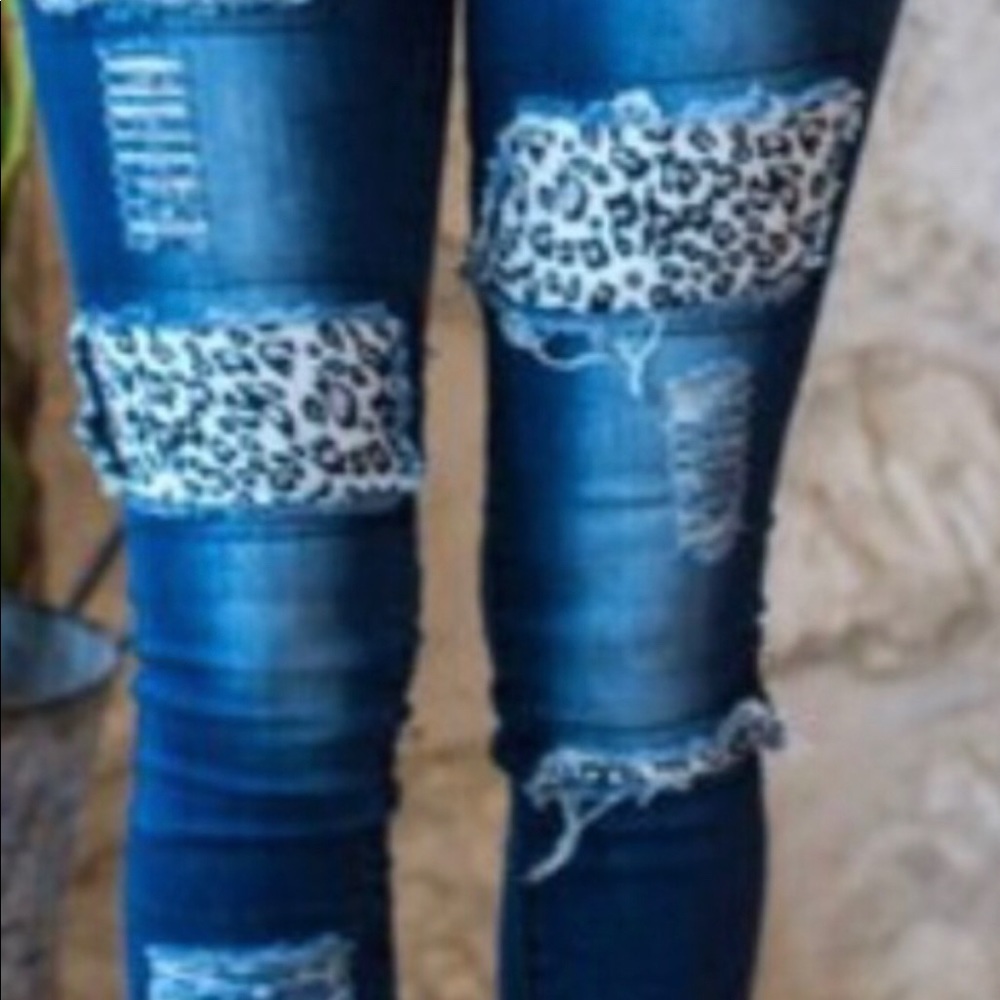 L&B leopard stretch jeans